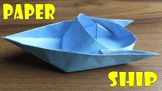 Como Hacer un Barco de Papel Fácil Origami  How to make a Paper Ship [upl. by Thordia587]