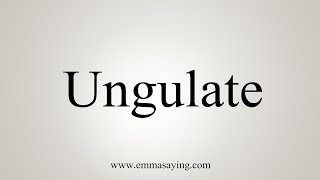 How To Say Ungulate [upl. by Nomyar]