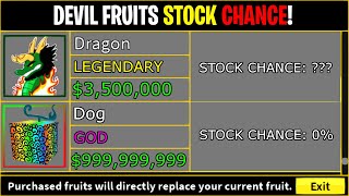 Devil Fruits Stock Chance in Blox Fruits RARITY [upl. by Alket]