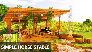 Minecraft How To Build A Simple Horse Stable [upl. by Aicenad]