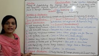 Class 14  Adulteration  Types of Adulteration  Different Methods of Adulteration of Crude Drugs [upl. by Frankhouse]