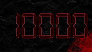 Countdown from 10000 to 0 in RED [upl. by Segroeg48]