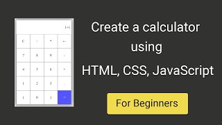 Create a simple calculator using HTML CSS JavaScript [upl. by Aimerej]