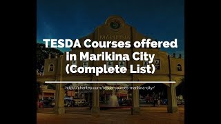 TESDA courses offered in Marikina City [upl. by Siusan]