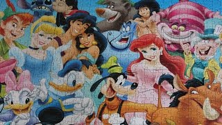 Disney Jigsaw Puzzle 1000 piece Disney Puzzle quotDisney Character Collagequot Time Lapse [upl. by Evreh792]