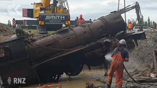 Lumsden locomotive emerges from mud after 93 years [upl. by Yraeg]