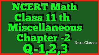 Chapter 2 Exercise Miscellaneous Q1Q2Q3 Relations and Functions Class 11 Maths NCERT [upl. by Nwahsel]