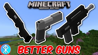 Minecraft BETTER GUNS Addon BedrockMCPEXbox [upl. by Meador777]