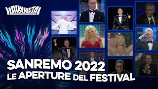 SANREMO2022  LE APERTURE DEL FESTIVAL 20012021  Il Divanista [upl. by Marcell]