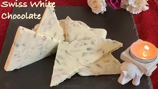 Swiss White Chocolate with nuts  Laderach Style Chocolate  White Chocolate Recipe  Chocolate bar [upl. by Antipus975]