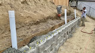 COMO HACER MURO DE BLOQUES MUY FACIL making retaining block walls [upl. by Longan]