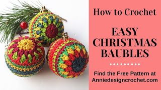 Easy Crochet Christmas Baubles [upl. by Ailuig]