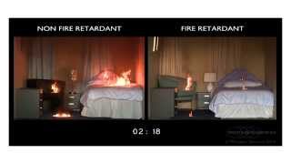 Fire retardant fabric tests amp fire safety video [upl. by Leifeste]