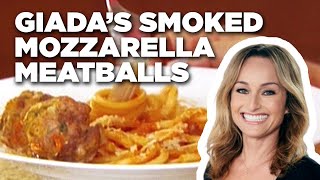 How to Make Giadas Smoked Mozzarella Meatballs  Food Network [upl. by Aicirtal590]