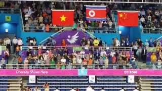 North Korean National Anthem  Gold Medal Balance Beam  Asian Games 2014 [upl. by Kcirrek]