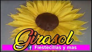 Flor de girasol en papel crepe [upl. by Mellen650]