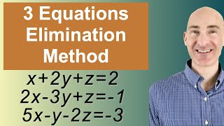 Solving Systems of 3 Equations Elimination [upl. by Htebiram]