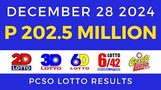 Lotto Result Today 9pm December 28 2024 PCSO [upl. by Nabatse]