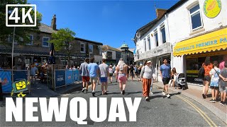 NEWQUAY Cornwall July 2021  Town Centre Towan Beach amp Newquay Harbour  4K Virtual Walk [upl. by Rab]