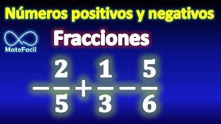 Suma y resta de Fracciones positivas y negativas Muy Fácil [upl. by Benil32]