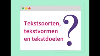 Tekstsoorten tekstvormen en tekstdoelen [upl. by Alys]