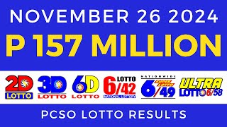 Lotto Result Today 9pm November 26 2024 PCSO [upl. by Auhoj]