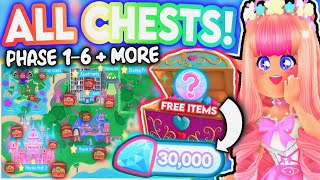 GET 30K DIAMONDS IN 30 MINS FROM 40 CHESTS ALL CHEST LOCATIONS IN ROBLOX ROYALE HIGH Campus 3 [upl. by Pancho949]