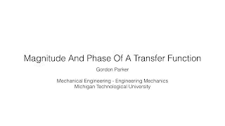 Magnitude And Phase Of A Transfer Function [upl. by Wittie]