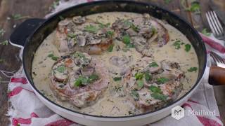 RECETTE MAILLARD  Côtelettes de porc avec sauce crémeuse aux champignons [upl. by Mather553]