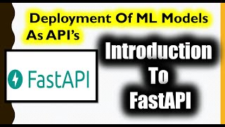 Introduction To FastAPI How To Create APIs Using FastAPI Data Science [upl. by Aiuqram]