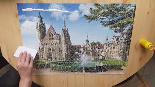 Lepenie Puzzle Castorland Moszna Castle  how to glue puzzle [upl. by Cynthy]