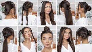 10 EASY HEATLESS BACK TO SCHOOL HAIRSTYLES [upl. by Arinay]