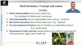 Causes and Breaking of Seed Dormancy [upl. by Ludly]