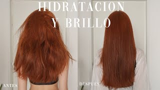 COMO HIDRATAR EL CABELLO SECO Y MALTRATADO  cabello SIN FRIZZ y BRILLOSO [upl. by Jac]