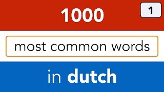 Learn Dutch online  Basic Dutch vocabulary  lesson 1  New version [upl. by Alolomo]