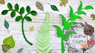 COMO HACER HOJAS DE PAPEL  FLORES GIGANTES DE PAPEL  MOLDES GRATIS  HOW TO MAKE PAPER LEAVES [upl. by Tabitha]