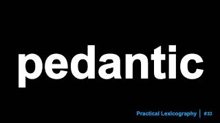 Pedantic Definition [upl. by Buine]