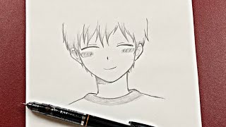 Easy anime boy drawing  stepbystep easy [upl. by Cocks468]