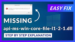 apimswincorefilel121dll Missing Error  How to Fix  2 Fixes  2021 [upl. by Mossolb]