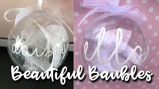 BEAUTIFUL BAUBLES IN UNDER 15 MINS  CRICUT AIR 2  WHITE 651 VINYL  LOTTE ROACH [upl. by Jenelle]