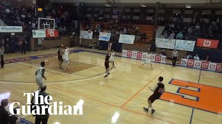 Incredible fullcourt buzzer beater shot wins basketball game [upl. by Alahs924]