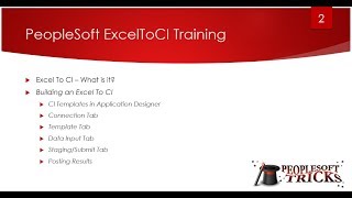 PeopleSoft ExcelToCI Training [upl. by Ahsiekin]