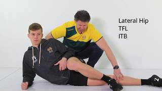 How To Stretch The Lateral Hip  TFL [upl. by Atikim]