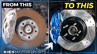 How to install F80 M3 Brakes on an F30 CHEAP Big Brake Upgrade [upl. by Aramoiz]