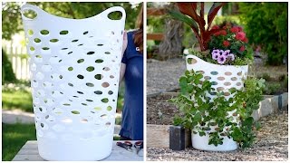 Laundry Basket Turned Strawberry Planter [upl. by Rednijar]