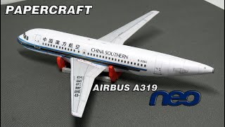 AIRBUS A319 NEO CHINA SOUTHERN PAPERCRAFT [upl. by Ecneps]