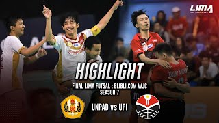 Highlight Final LIMA Futsal WJC Season 7  UNPAD vs UPI [upl. by Ahsii802]