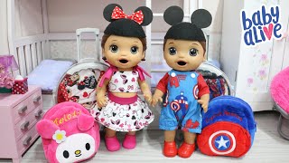 BABY ALIVE GEÌ‚MEOS LAURINHA E FELIPINHO VAÌƒO PRA DISNEY DE NOVO [upl. by Anse]