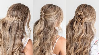 3 FALL HALF UPDOS 🍂 EASY HAIRSTYLES  Missy Sue [upl. by Carmelita]