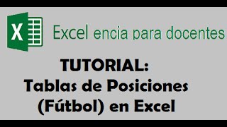 Tabla de Posiciones en Excel Fútbol [upl. by Rebecka]